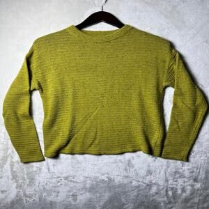 Vintage Avocado Green Sweater Textured Speckled Women's S Andrea Jovine 90s 60s